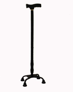 عصا چهارپایه آلومینیوم شهاب دسته خم رنگ برنز قابل تنظیم