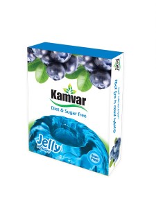 کامور پودر ژله بدون قند بلوبری
