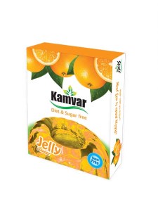 کامور پودر ژله بدون قند پرتقال