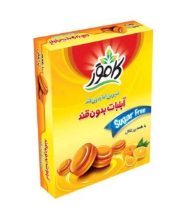 آبنبات پرتقالی بدون قند و رژیمی 130 گرمی کامور