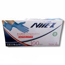 دستکش نیتریل بدون پودر سایز لارج L نیتکس(100 عددی)