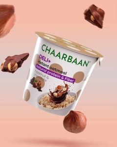 اوتمیل فوری با طعم فندق وشکلات لیوانی چاربان