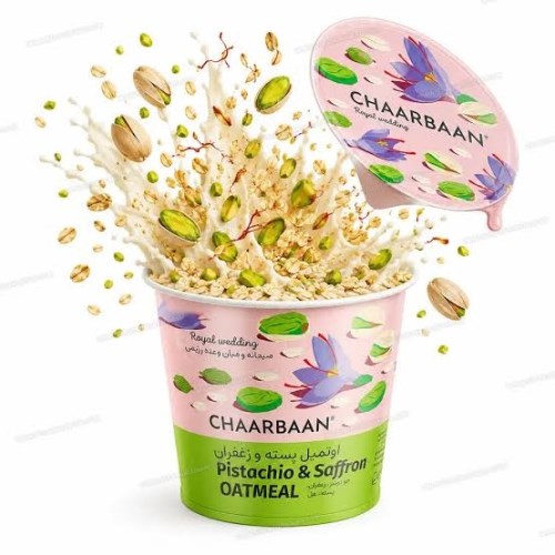 اوتمیل فوری با طعم پسته و زعفران لیوانی چاربان